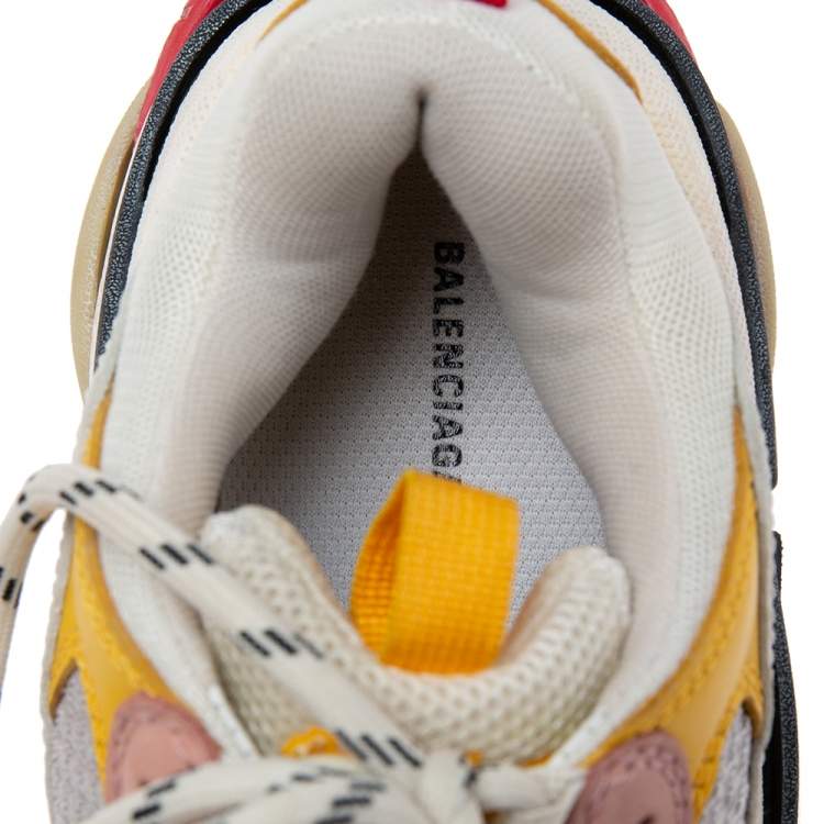 Pre Owned Balenciaga Multicolor Nubuck Leather And Mesh Triple S Sneakers Size 37