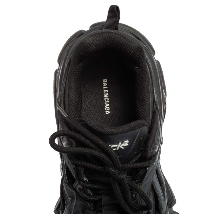 Pre Owned Balenciaga Black Rubber And Mesh Track 2 Sneakers Size 39