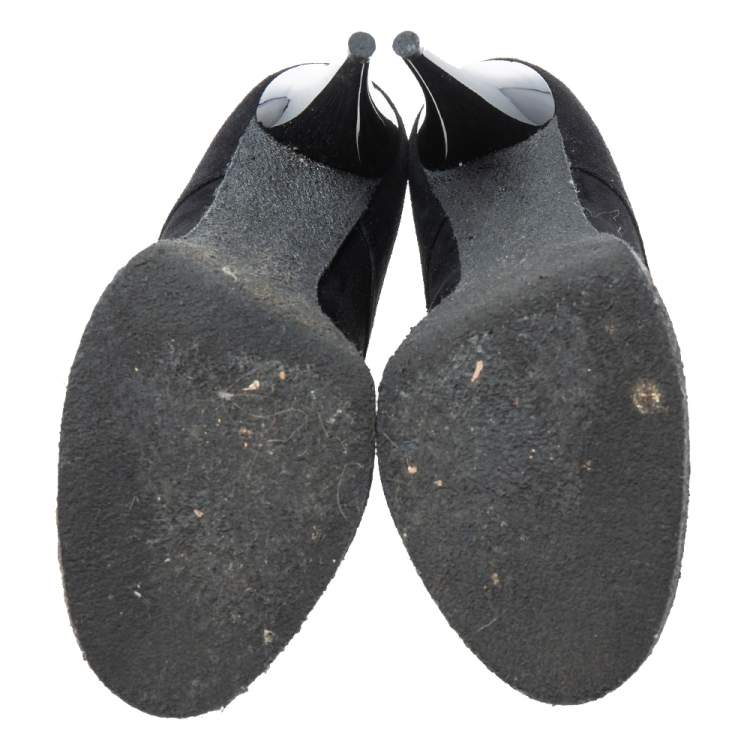 Pre Owned Balenciaga Black Suede Ankle Boots Size 37