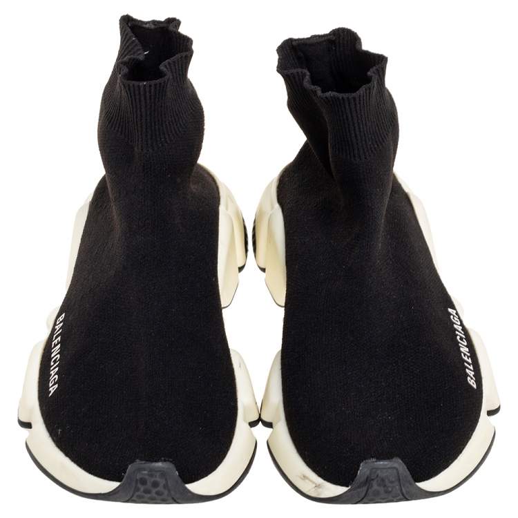 مملوكة مسبقًا Balenciaga Black Knit Fabric Speed Trainer Sneakers Size 36