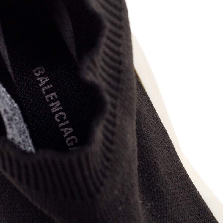 مملوكة مسبقًا Balenciaga Black Knit Fabric Speed Trainer Sneakers Size 36