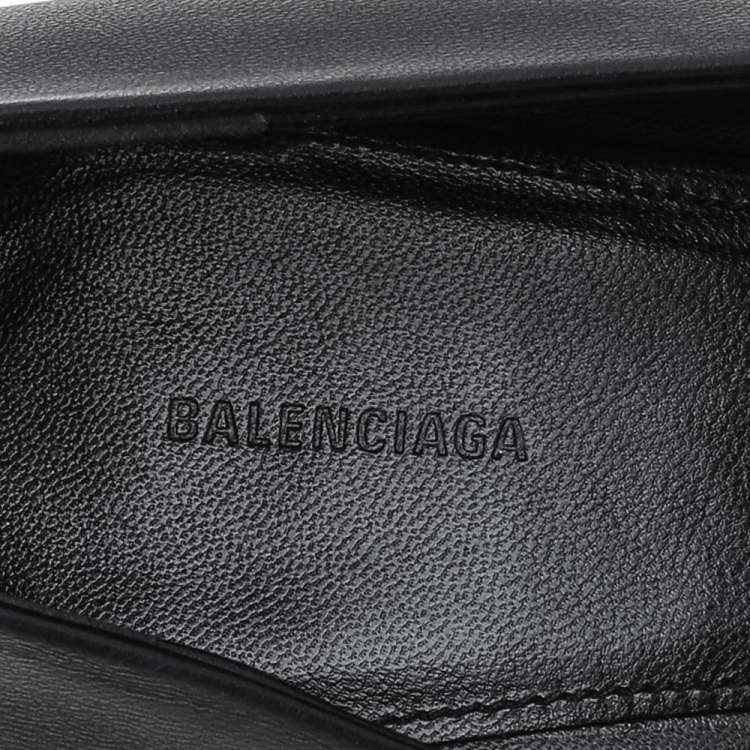 مملوكة مسبقًا Balenciaga Black Leather Fringe Knife Pointed Toe Pumps Size 40