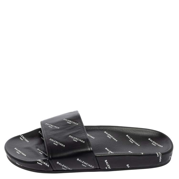 Balenciaga patent best sale leather slide