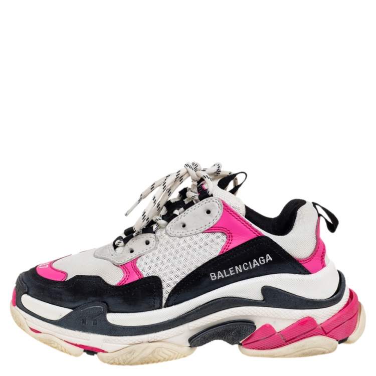 Balenciaga Multicolor Leather And Mesh Triple S Clear Sneakers