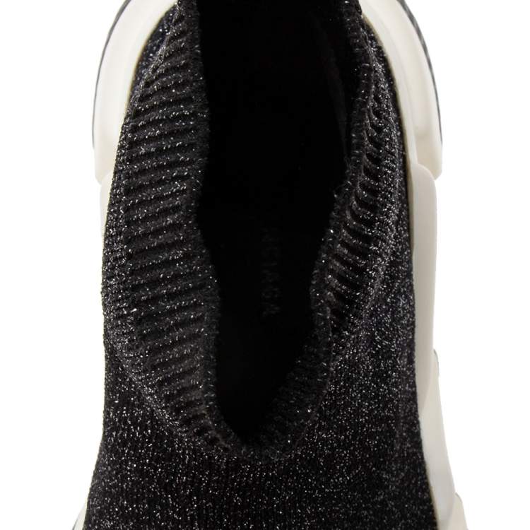 Pre Owned Balenciaga Grey Knit Fabric Speed Trainer Sneakers Size 37