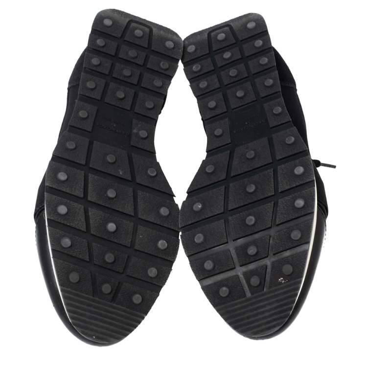 مملوكة مسبقًا Balenciaga Black  Leather And Mesh Race Runner Sneakers Size 36