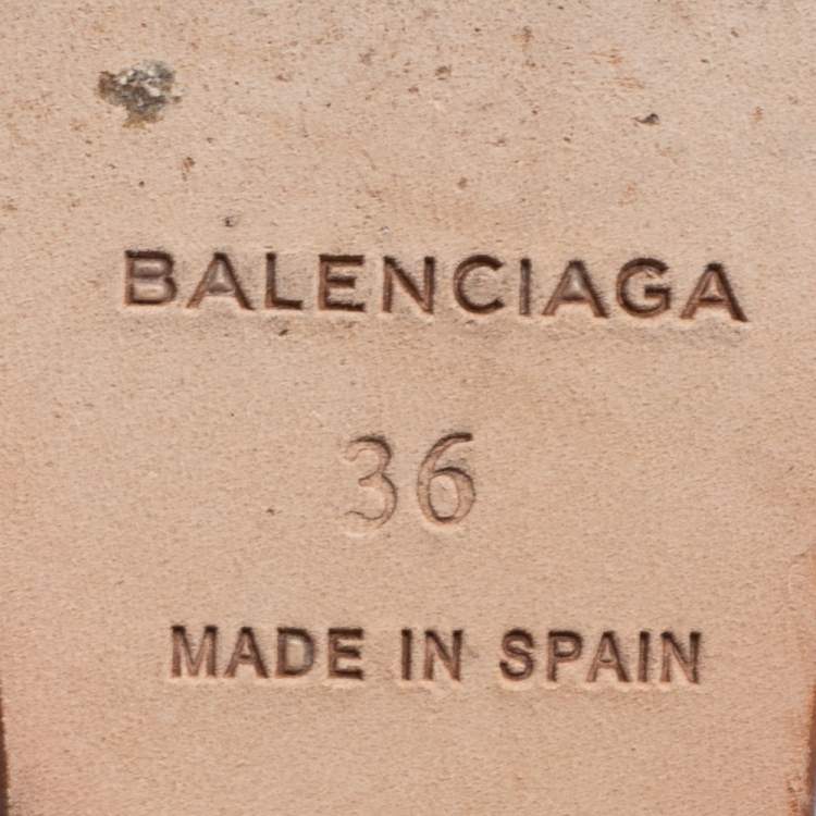 Pre Owned Balenciaga Black Leather Wedge Espadrille Slingback Sandals Size 36