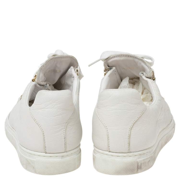 Pre Owned Balenciaga White Leather Arena  Sneakers Size 39