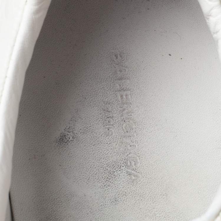 Pre Owned Balenciaga White Leather Arena  Sneakers Size 39
