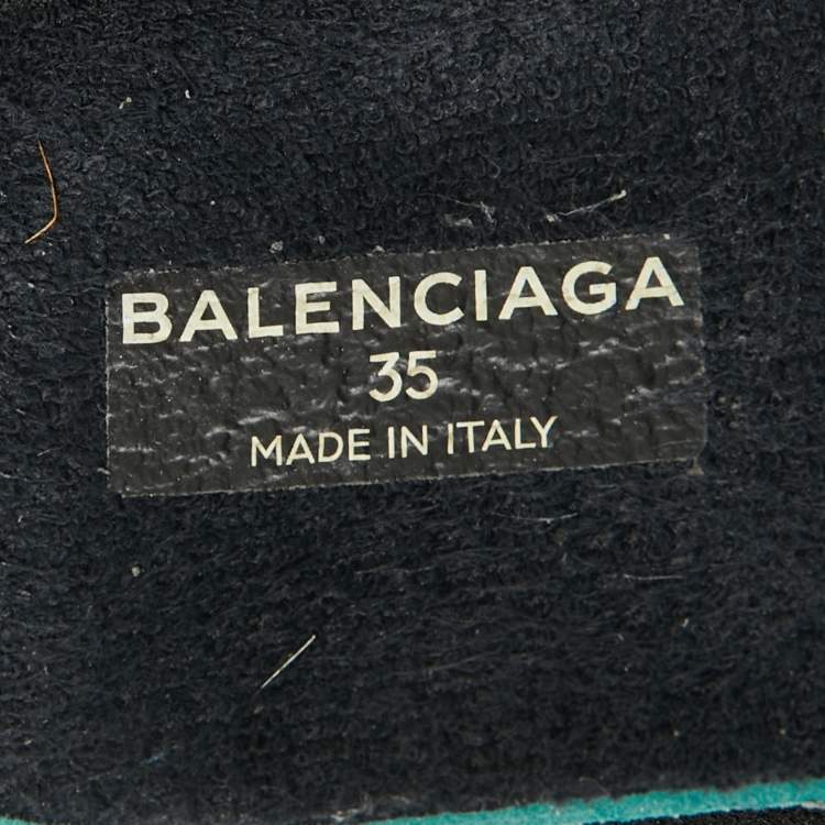 Pre Owned Balenciaga Black Knit Fabric Speed Trainer High-Top Sneakers Size 35