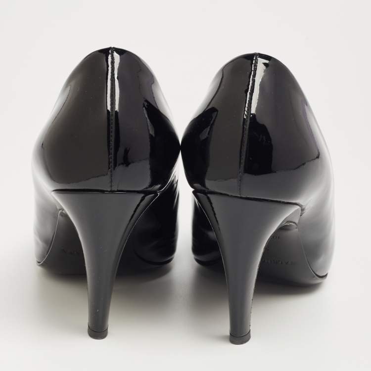 Pre Owned Balenciaga Black Patent Leather Pointed-Toe Pumps Size 39