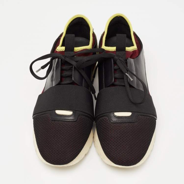 Pre Owned Balenciaga Multicolor Suede And Mesh Race Runner Low-Top Sneakers Size 41