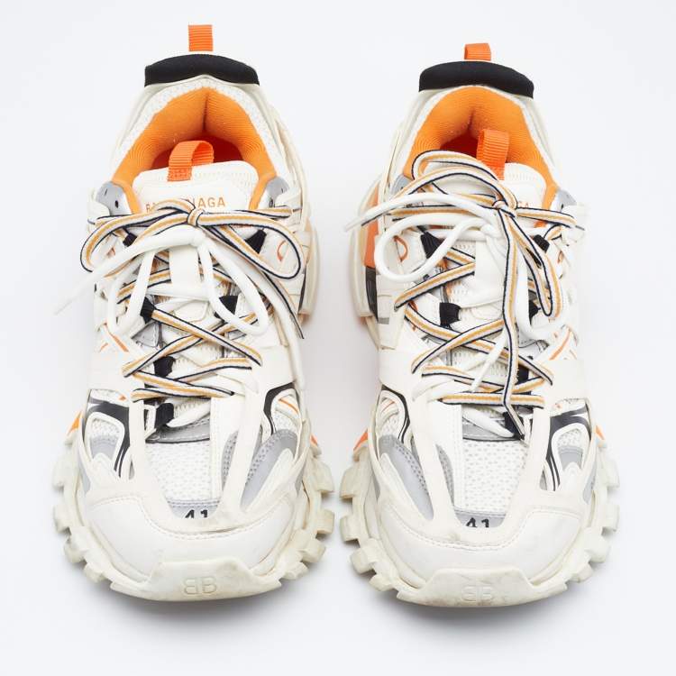 Pre Owned Balenciaga Multicolor Leather And Mesh Tess S Gomma Track Sneakers Size 41