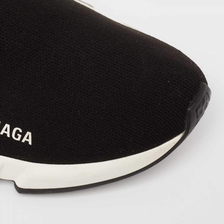 Pre Owned Balenciaga Black Knit Fabric Speed LT Sneakers Size 38 