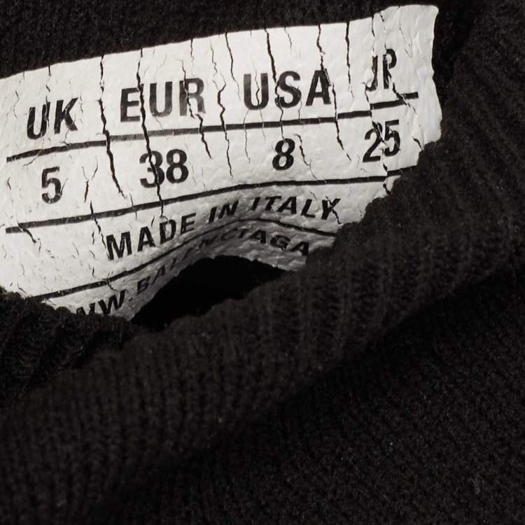 Pre Owned Balenciaga Black Knit Fabric Speed LT Sneakers Size 38 