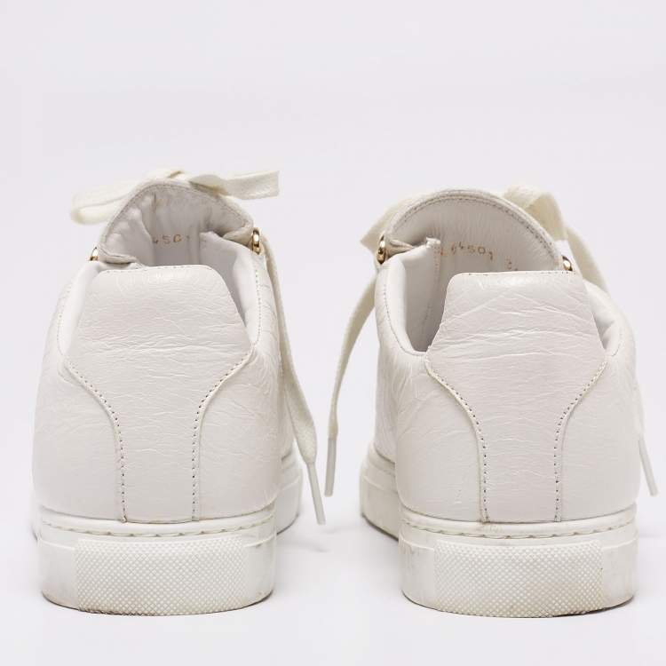 Pre Owned Balenciaga White Leather Arena Lace Up  Sneakers Size 36
