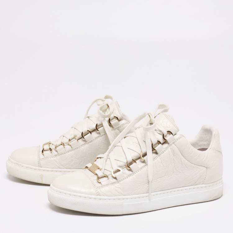 Balenciaga White Leather Lace Up Sneakers Size | TLC