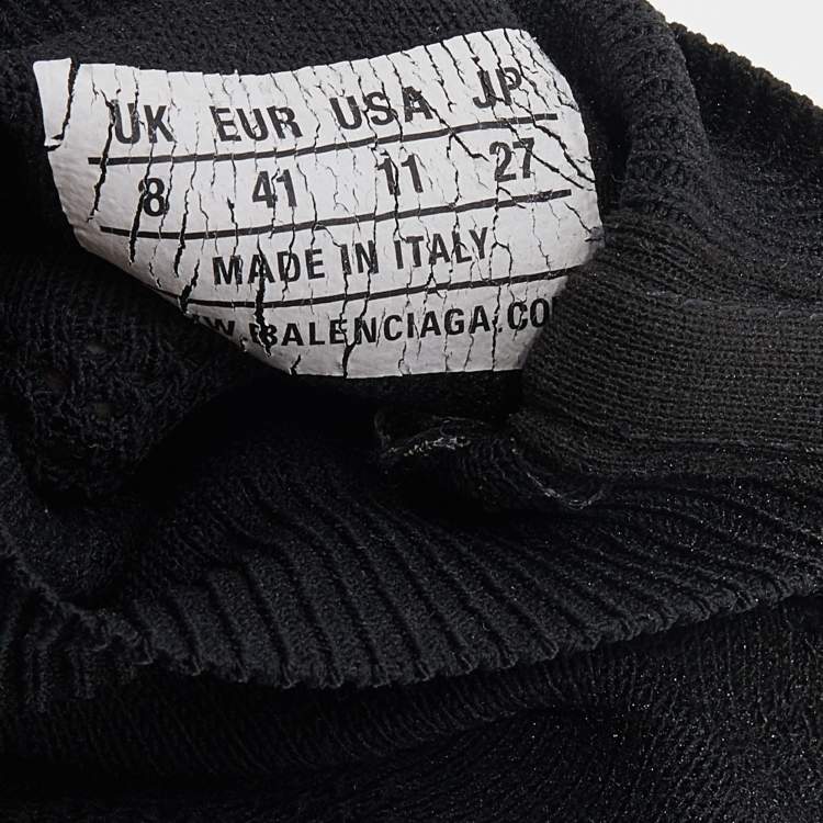 Pre Owned Balenciaga Black Knit Fabric Speed 2 Lace Up Sneakers Size 41