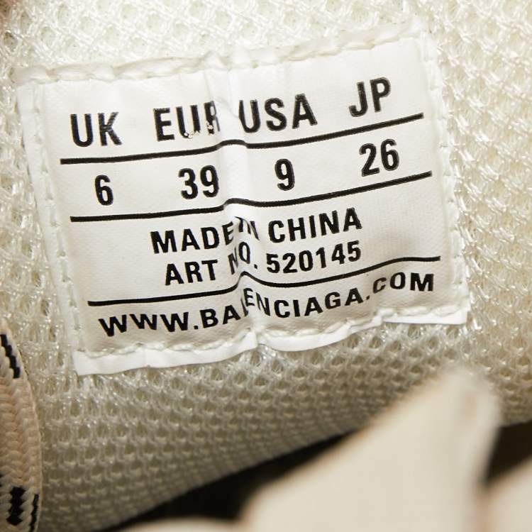 مملوكة مسبقًا Balenciaga Beige/Grey Mesh and Nubuck Leather Triple S Sneakers Size 39