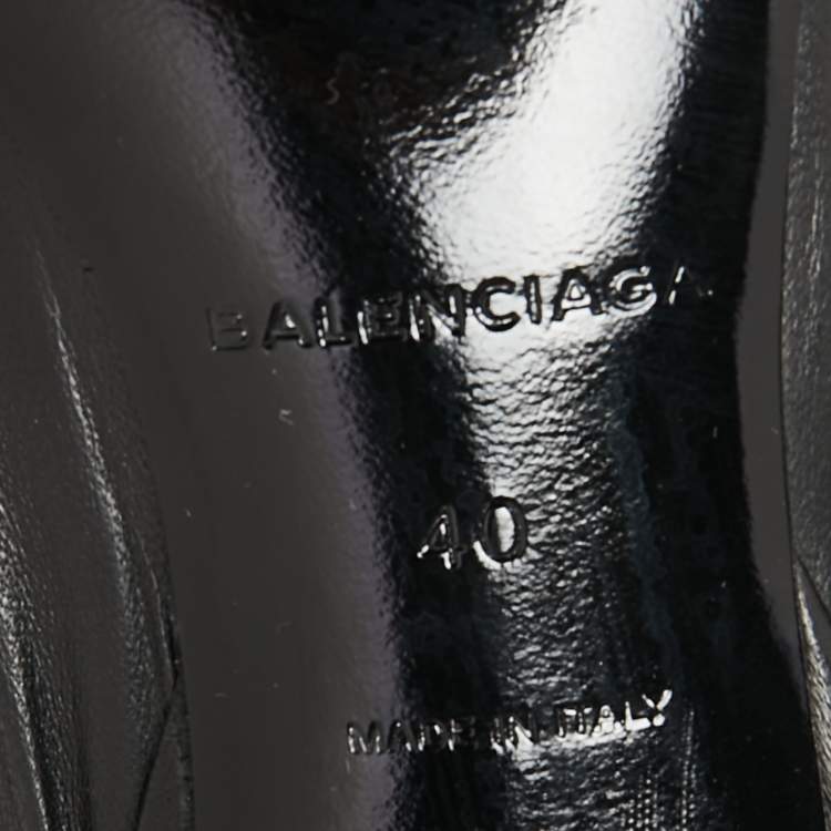 Pre Owned Balenciaga Black Leather Knife Pumps Size 40