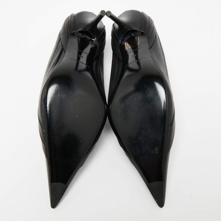 Pre Owned Balenciaga Black Leather Knife Pumps Size 40