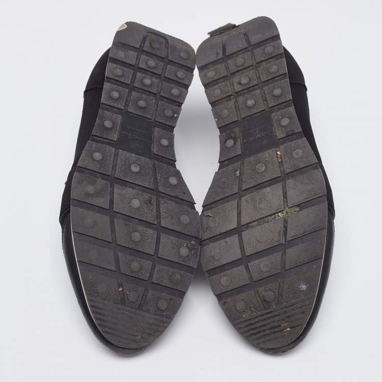 مملوكة مسبقًا Balenciaga Black Leather, Mesh and Neoprene Race Runner Sneakers Size 40