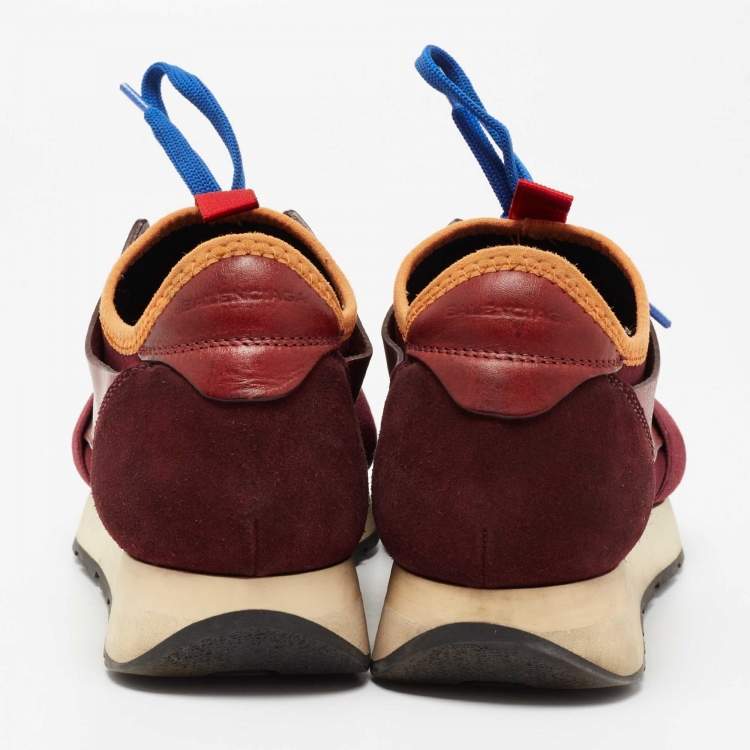 مملوكة مسبقًا Balenciaga Multicolor Mesh, Leather and Suede Race Runner Sneakers Size 36