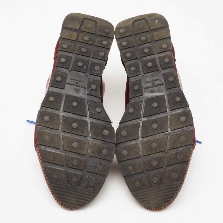 مملوكة مسبقًا Balenciaga Multicolor Mesh, Leather and Suede Race Runner Sneakers Size 36