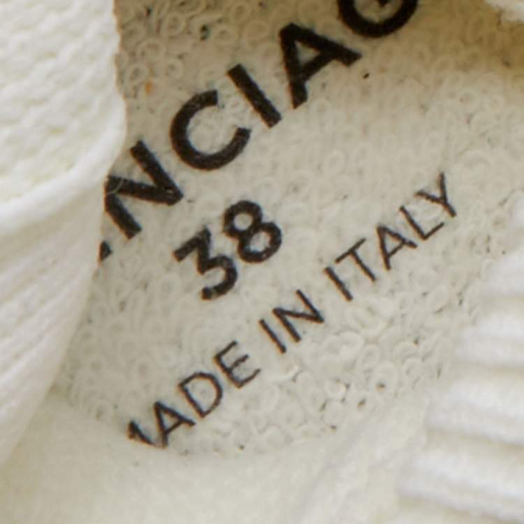 Pre Owned Balenciaga White Knit Fabric Speed Trainer Sneakers Size 38