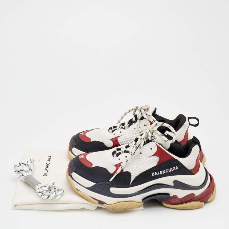 Pre Owned Balenciaga Multicolor Mesh And Nubuck Leather Triple S Sneakers Size 37