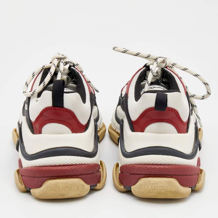 Pre Owned Balenciaga Multicolor Mesh And Nubuck Leather Triple S Sneakers Size 37