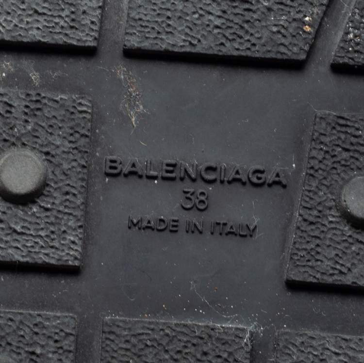 Pre Owned Balenciaga Black Glitter Fabric And Leather Race Runner Sneakers Size 38