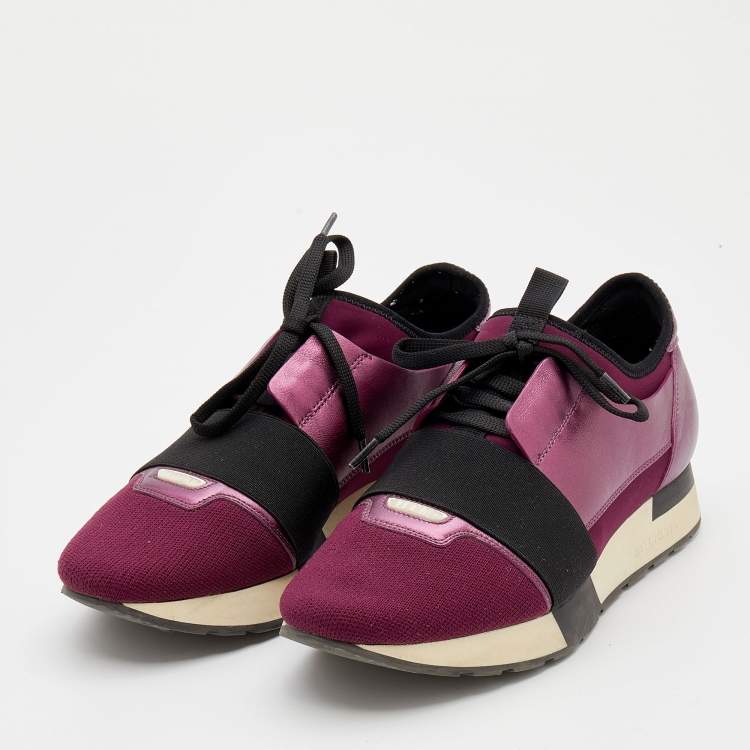 Louis Vuitton Pink/Red Neoprene And Leather Aftergame Sneakers