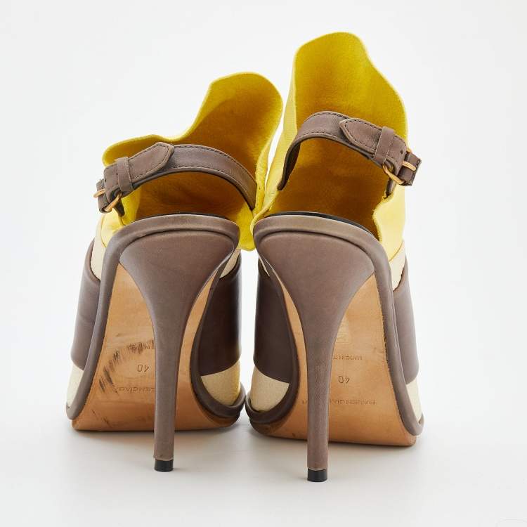 Pre Owned Balenciaga Multicolor Leather Open Toe Ankle Strap Sandals Size 40