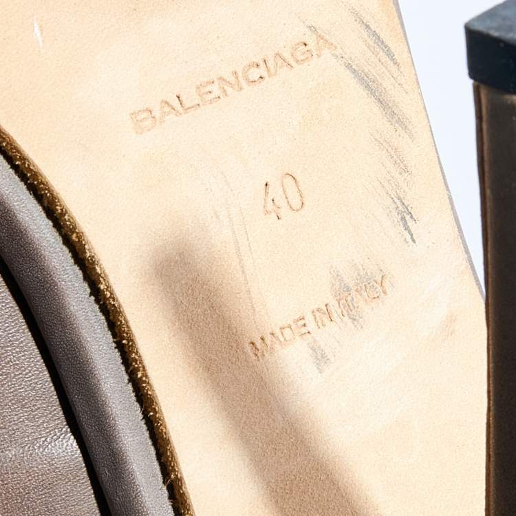 Pre Owned Balenciaga Multicolor Leather Open Toe Ankle Strap Sandals Size 40