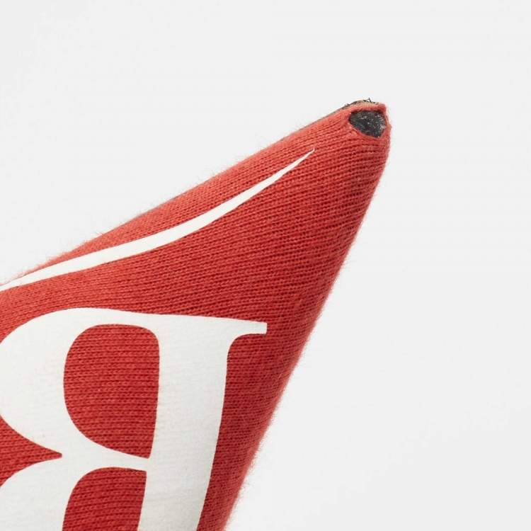 Pre Owned Balenciaga Red Fabric And Leather Knife Logo Pointed Toe Pumps Size 39