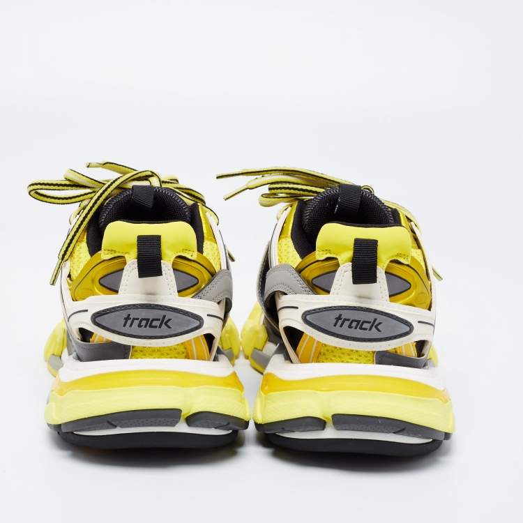 Pre Owned Balenciaga Multicolor Leather And Mesh Track Sneakers Size 36