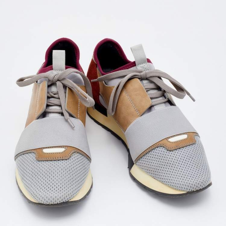 مملوكة مسبقًا Balenciaga Multicolor Leather and Mesh Race Runner Sneakers Size 39