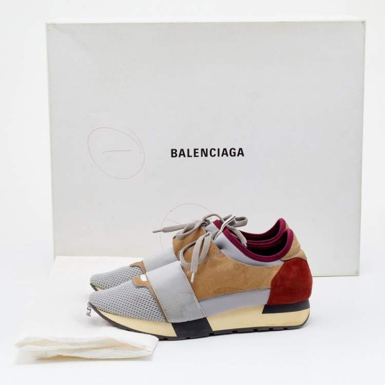 مملوكة مسبقًا Balenciaga Multicolor Leather and Mesh Race Runner Sneakers Size 39