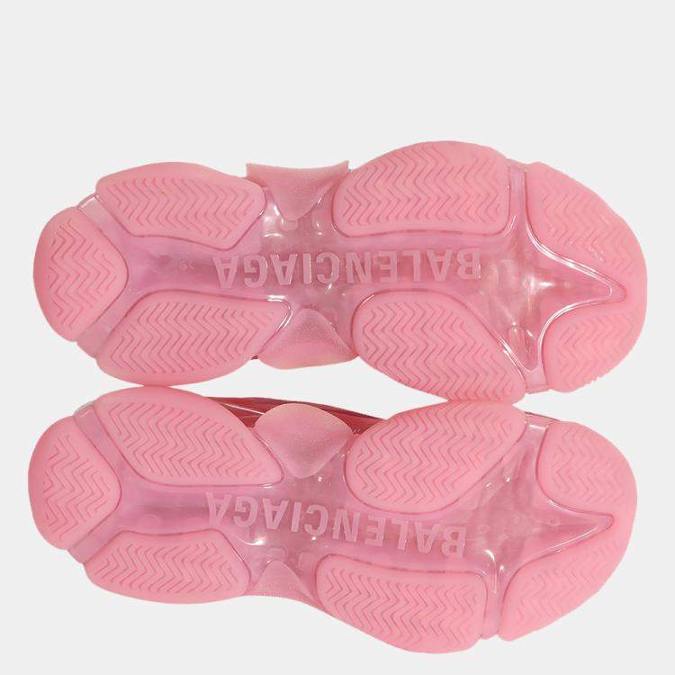 Pre Owned Balenciaga Pink Wmns Triple S Clear Sole Sneakers EU 39