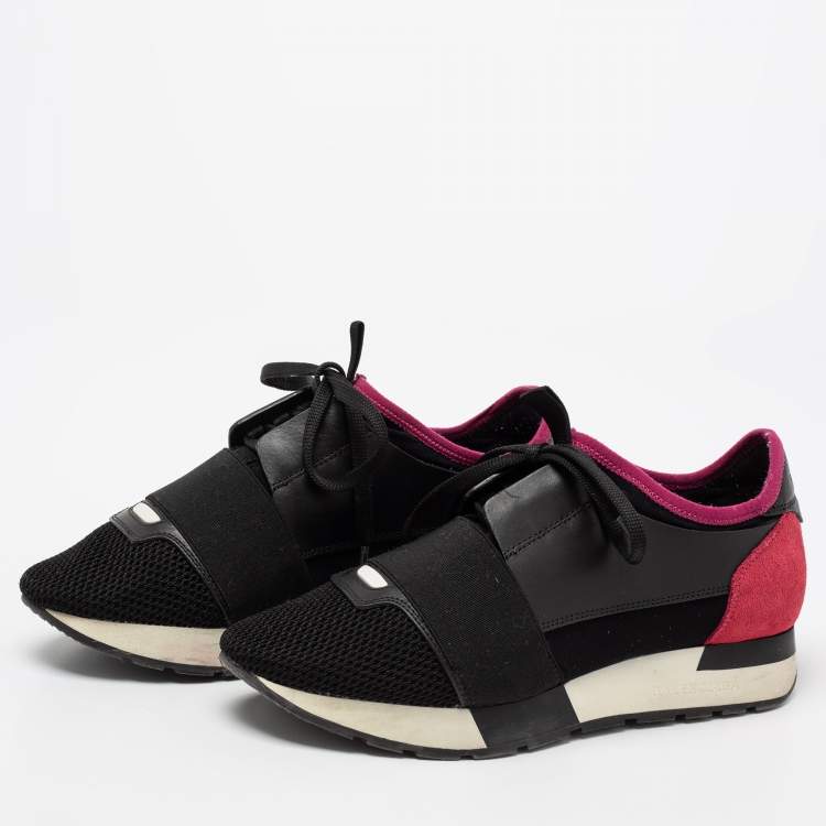 Black/Red Suede And Leather Race Runner Size Balenciaga TLC
