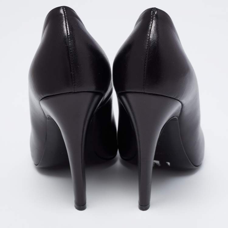 Pre Owned Balenciaga Black Leather Knife Pumps Size 39