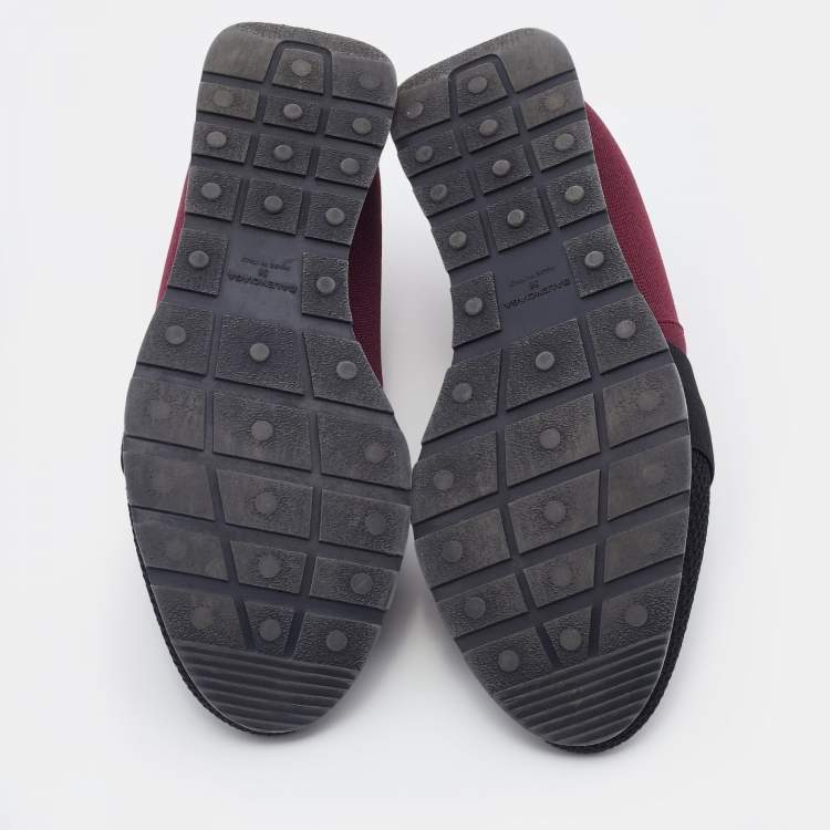 مملوكة مسبقًا Balenciaga Burgundy Neoprene and Mesh Race Runner High Top Sneakers Size 38