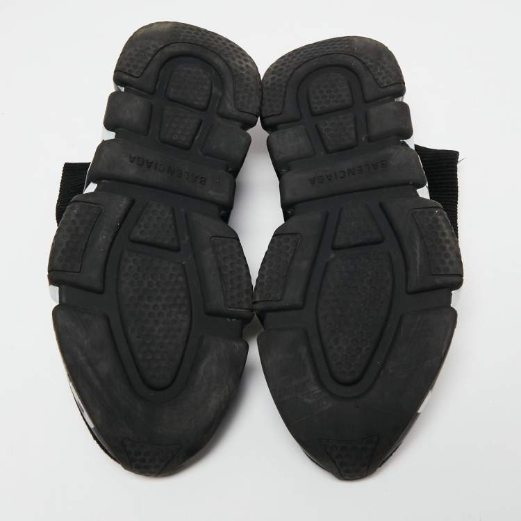 Pre Owned Balenciaga Black Knit Fabric Speed Trainer Sneakers Size 37