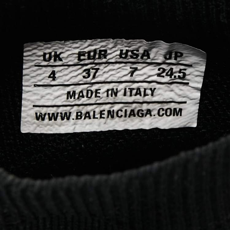 Pre Owned Balenciaga Black Knit Fabric Speed Trainer Sneakers Size 37