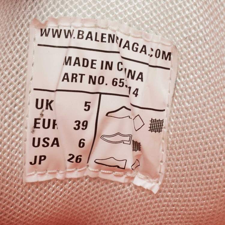 Pre Owned Balenciaga  White/Grey Leather And  Mesh Track Mule Sneakers Size 39