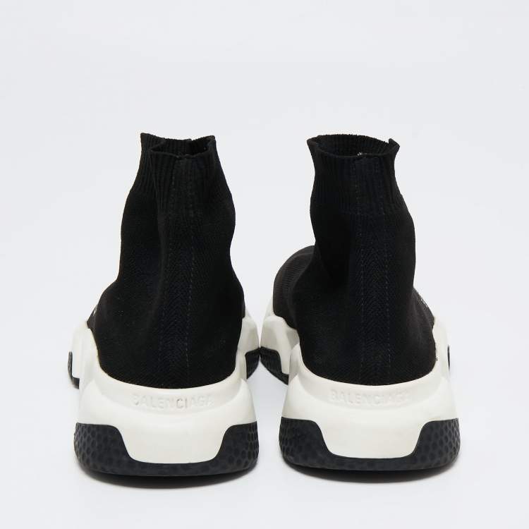 Pre Owned Balenciaga Black Knit Speed Trainer High Top Sneakers Size 36