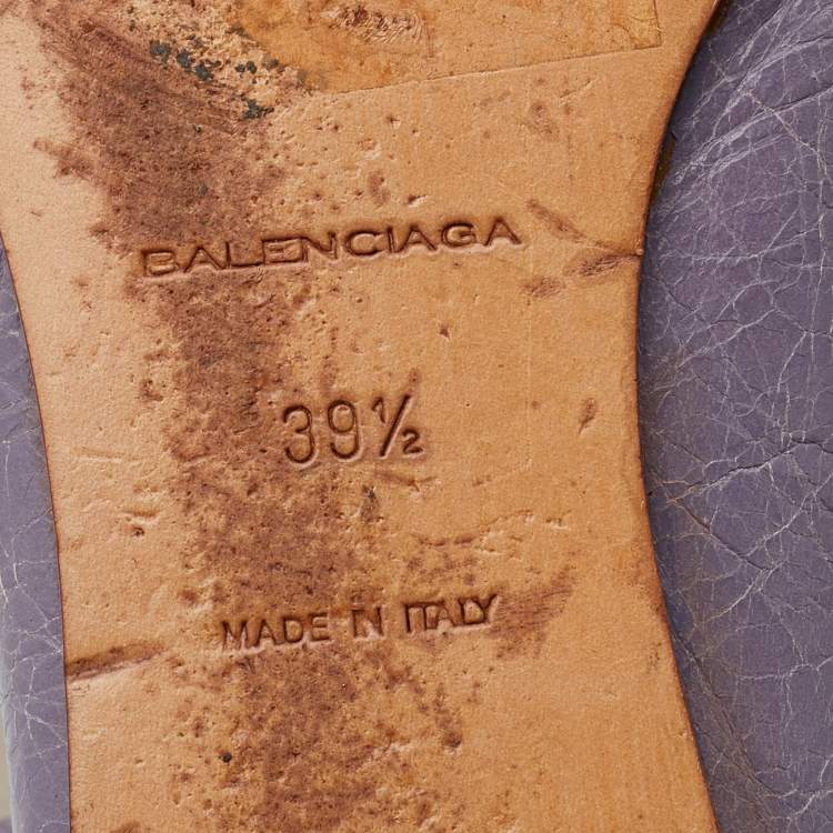 Pre Owned Balenciaga Lilac Leather Arena Ballet Flats Size 39.5