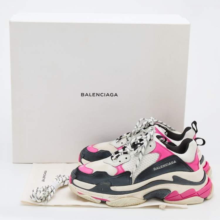 مملوكة مسبقًا Balenciaga Multicolor Leather and Mesh Triple S Sneakers Size 41