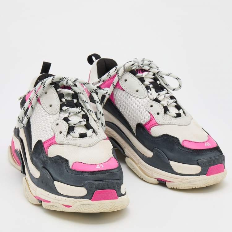 مملوكة مسبقًا Balenciaga Multicolor Leather and Mesh Triple S Sneakers Size 41